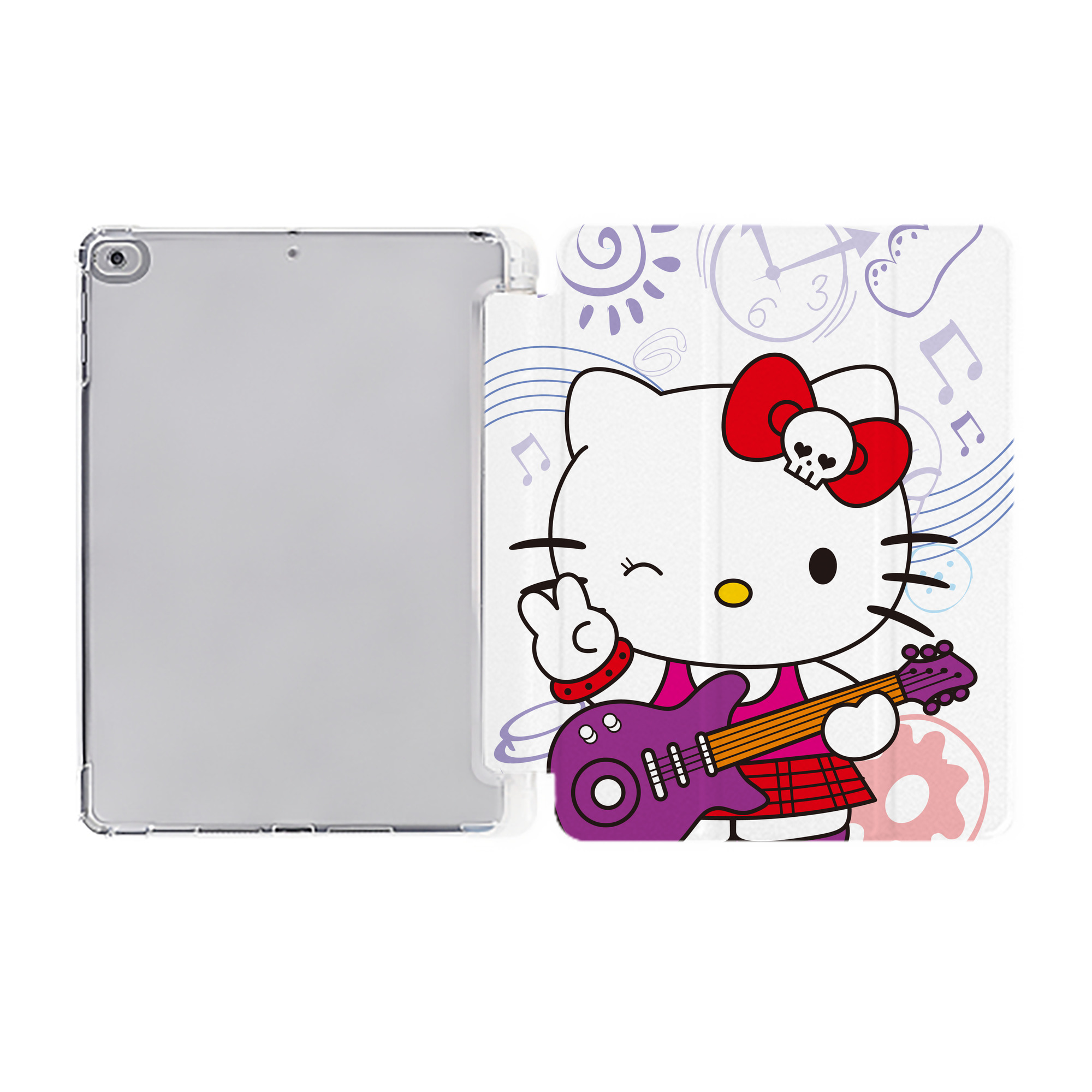 （画像用） Hello Kitty ハローキティ IPad ケース ペン収納付き 三つ折りスタンド PUレザー×シリコン 対応機種9.5/10.5/10.9インチ